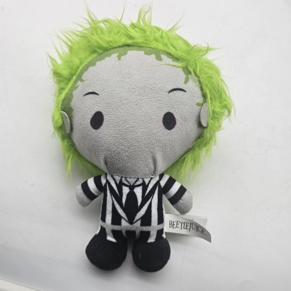 Toy Factory Beetlejuice Plush Stuffed Toy Small 8" Green Hair Striped Suit